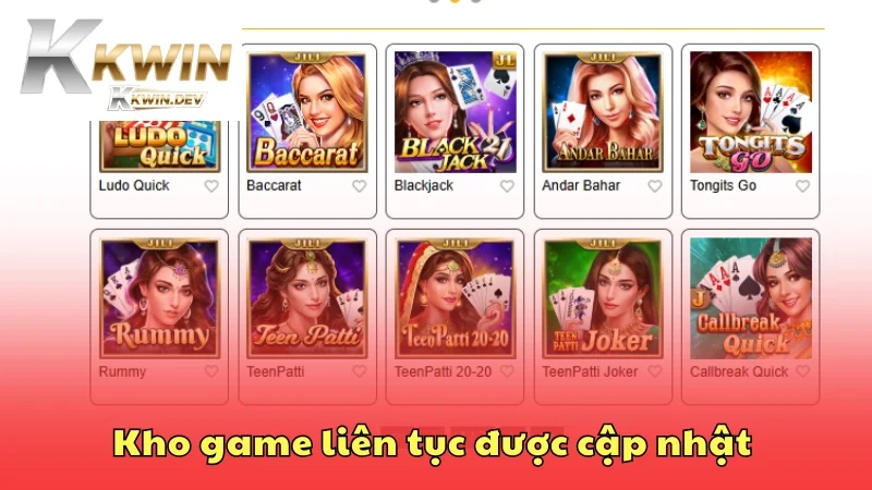 Kho game liên tục được hệ thống cập nhật 